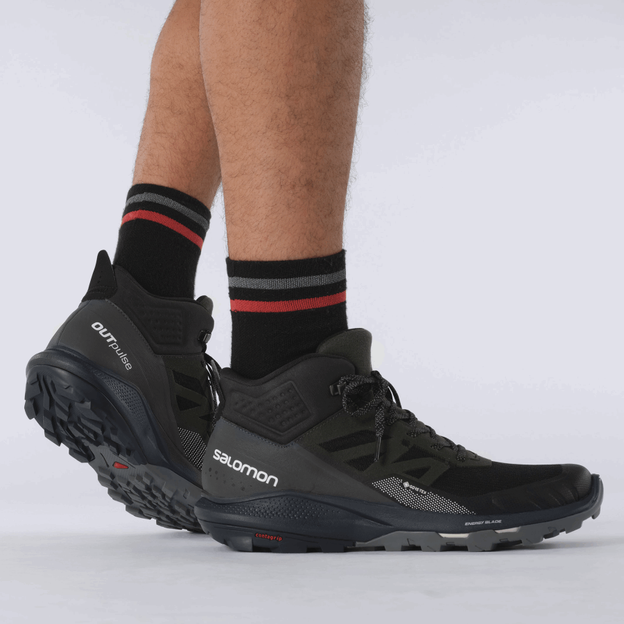 Men's Hiking Boots Outpulse Mid Gore-Tex Black-Ebony-Vanilla Ice