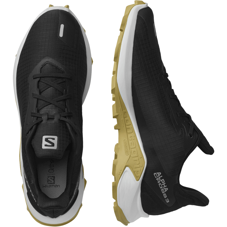 Men's Trail Running Shoes Alphacross 3 Black-White-Leek Green