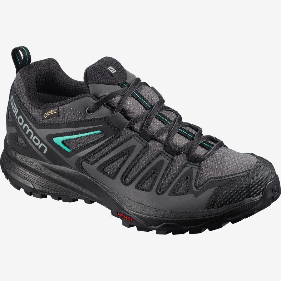 Women-Men's Hiking Shoes X Crest Gore-Tex Magnet-Black-Atlantis