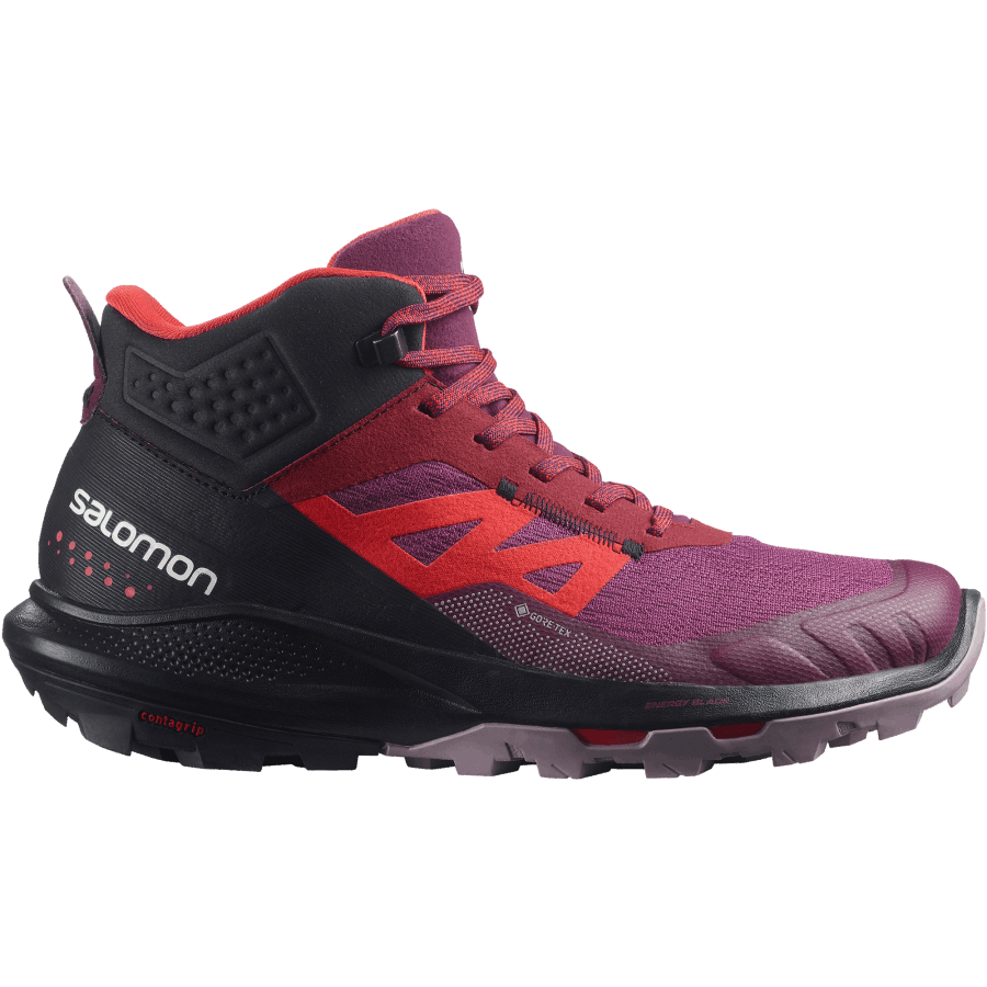 Women's Hiking Boots Outpulse Mid Gore-Tex Grape Wine-Ice-Poppy Red