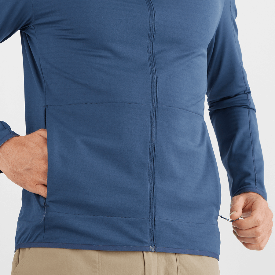 Men's Full Zip Midlayer Jacket Essential Lightwarm Dark Denim