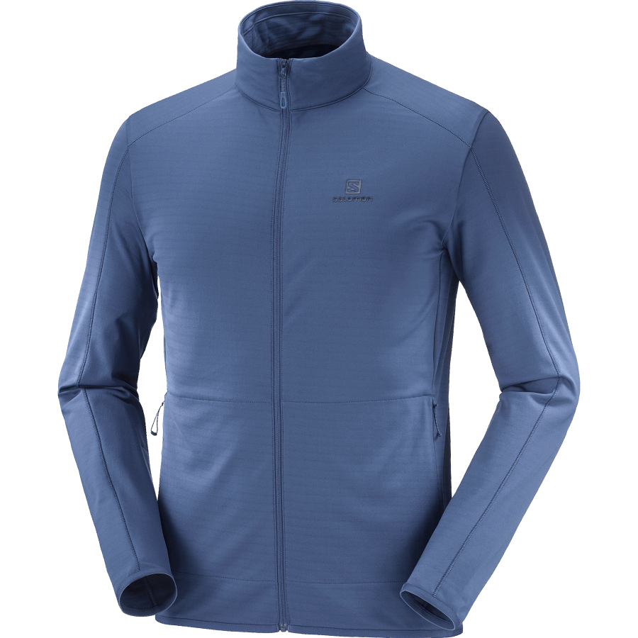 Men's Full Zip Midlayer Jacket Essential Lightwarm Dark Denim