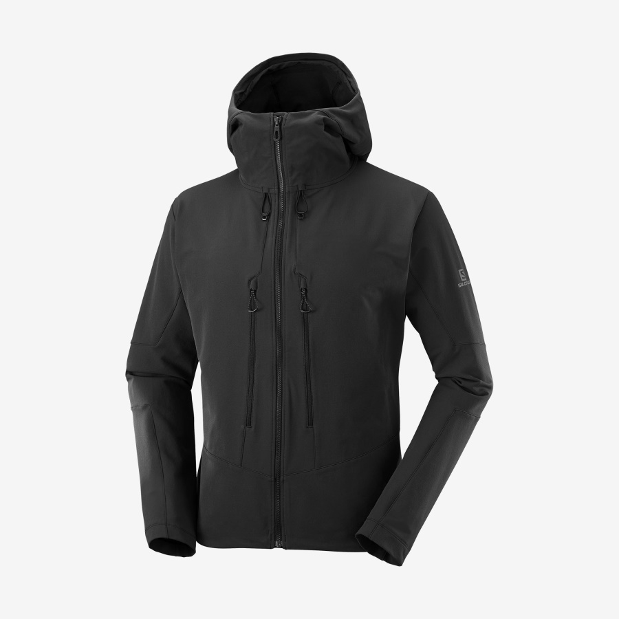 Men's Full Zip Midlayer Jacket Outpeak Softshell Black