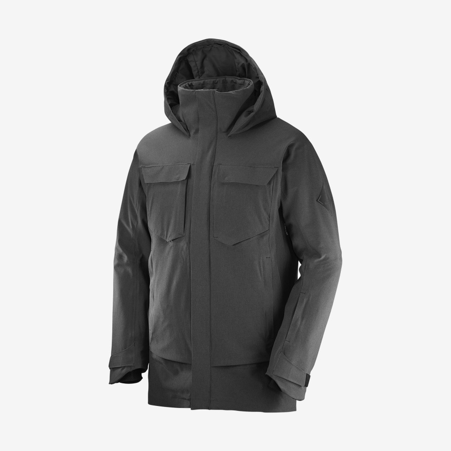 Men's Insulated Hooded Jacket Stance Cargo Black-Heather