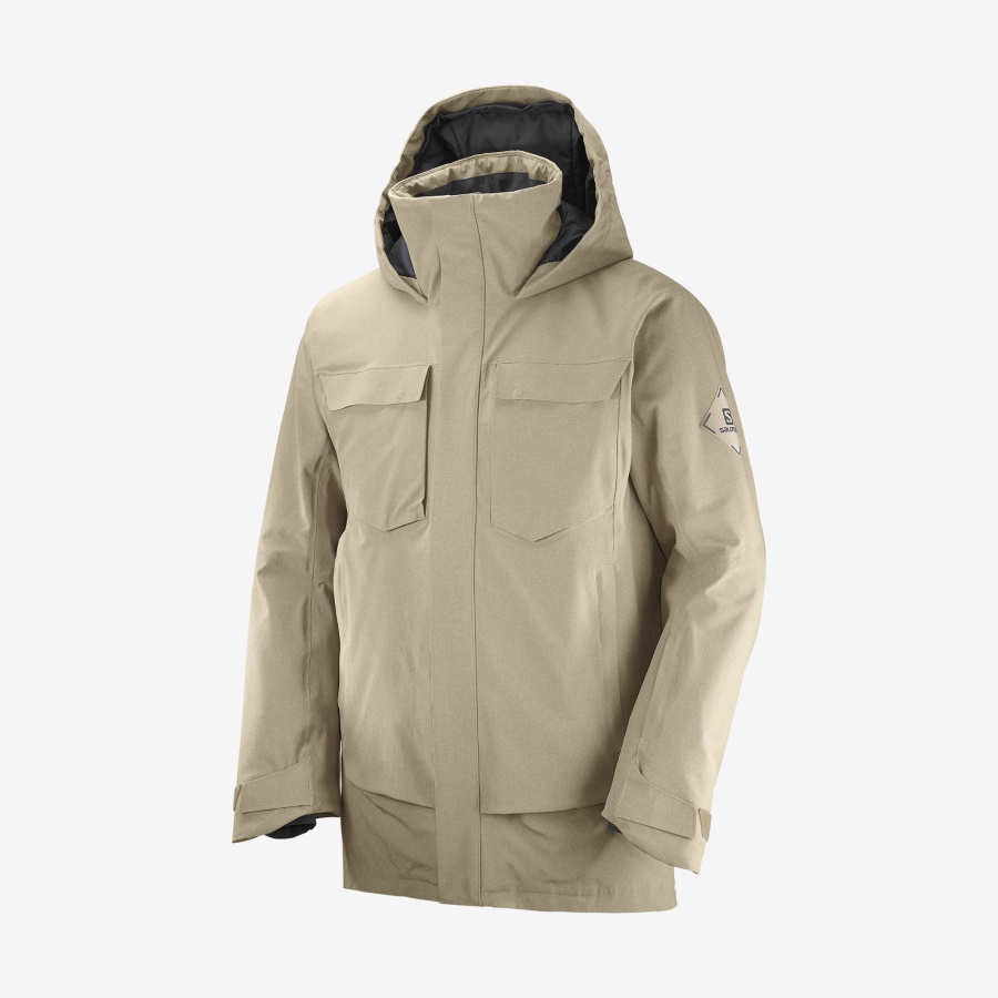 Men's Insulated Hooded Jacket Stance Cargo Roasted Cashew-Heather