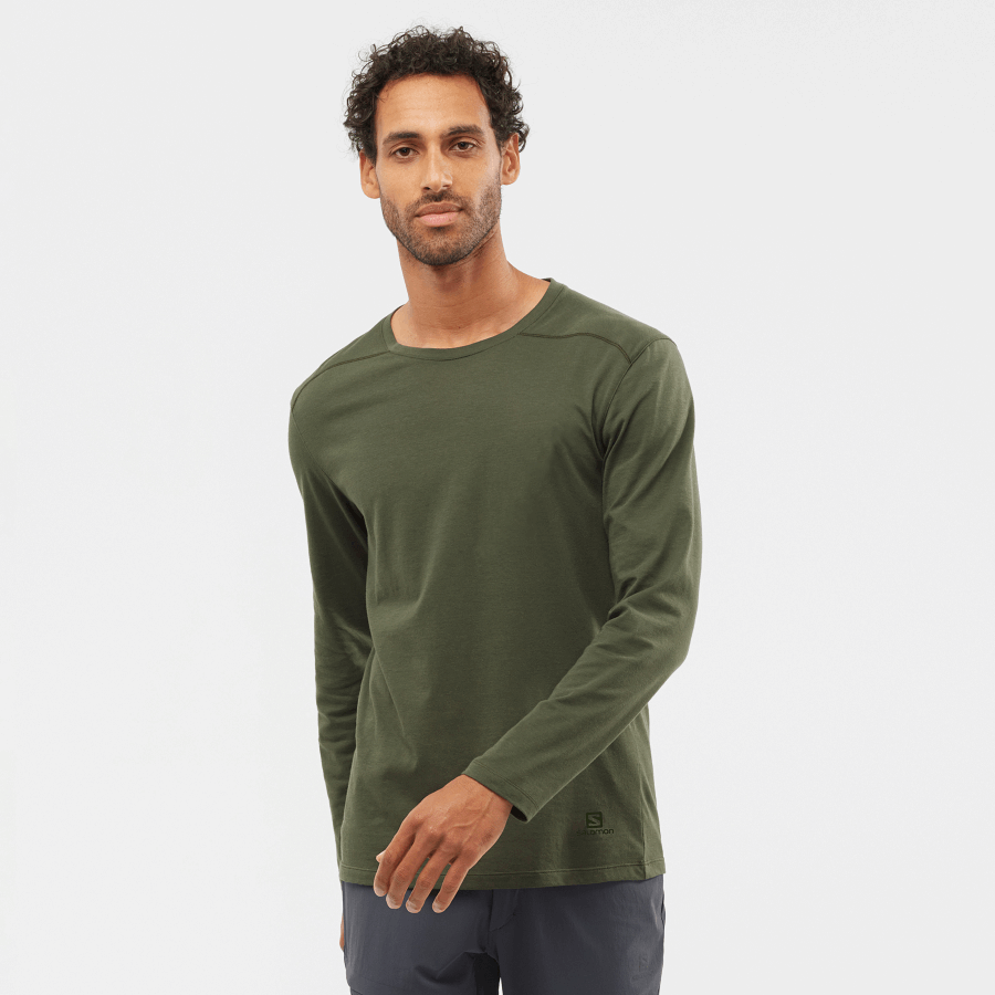 Men's Long Sleeve T-Shirt Essential Forest Night