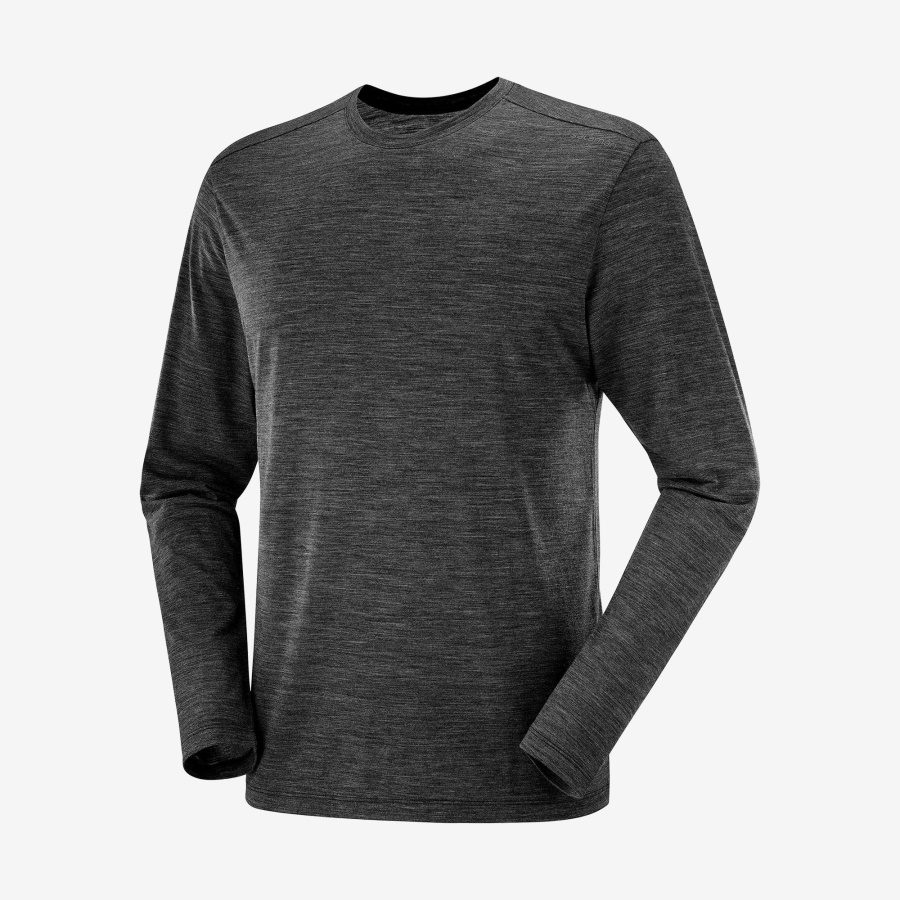 Men's Long Sleeve T-Shirt Outlife Merino Blend Black