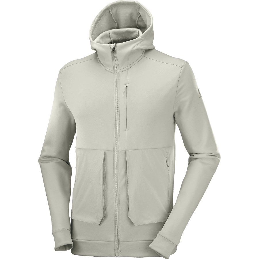 Men's Midlayer Jacket With Hood Essential Warm Fleece Wrought Iron-Heather