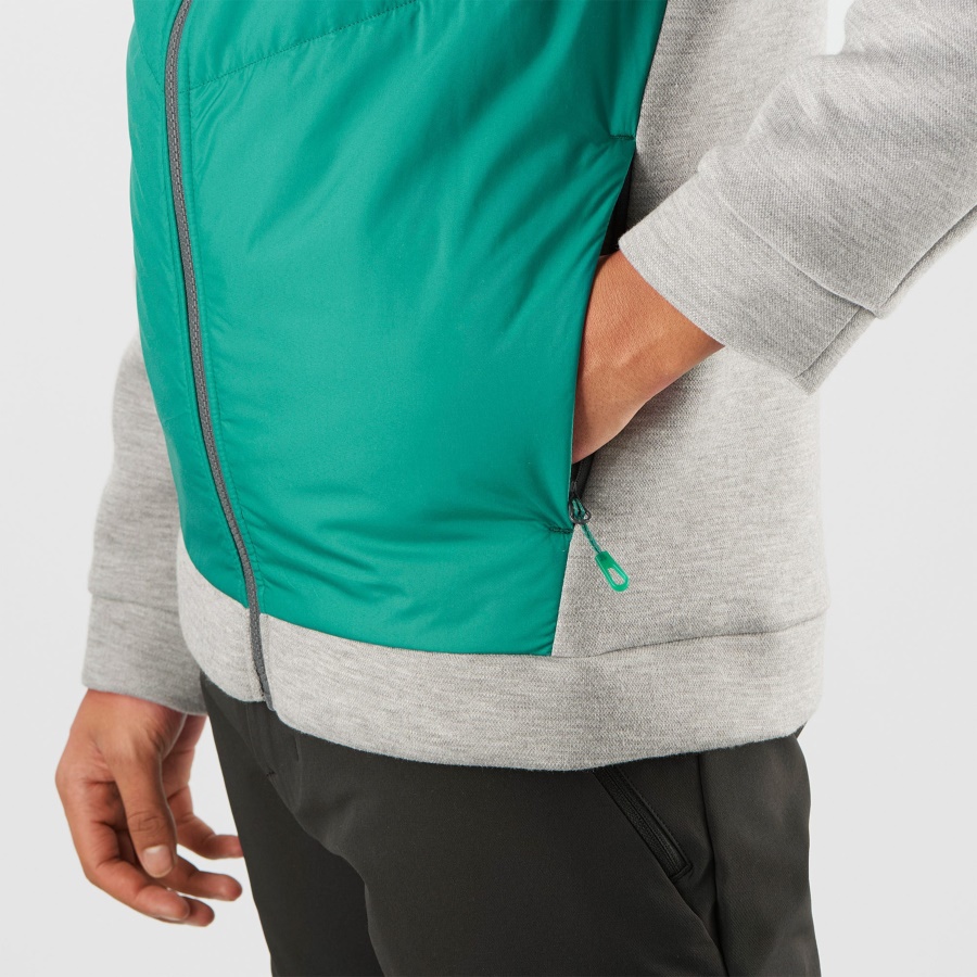 Men's Midlayer Jacket With Hood Essential Xwarm Hybrid Grey-Heather