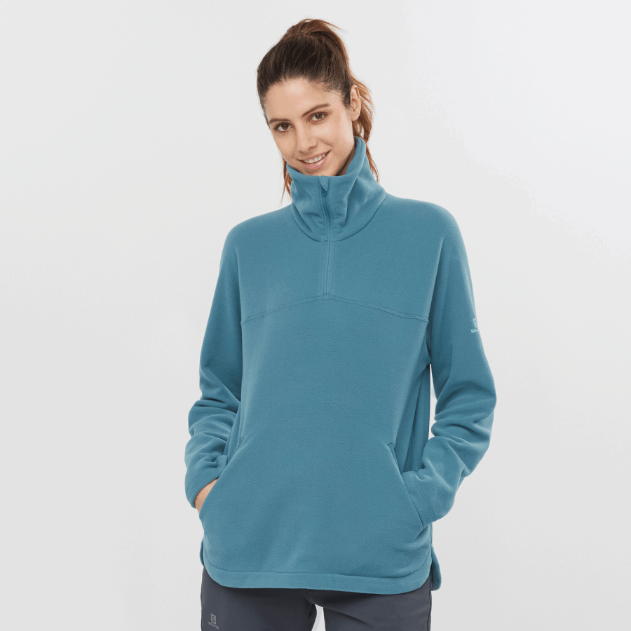 Women's Crewneck Pullover Essential Cosy Fleece Mallard Blue
