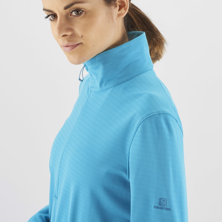 Women's Half Zip Midlayer Jacket Essential Lightwarm Barrier Reef