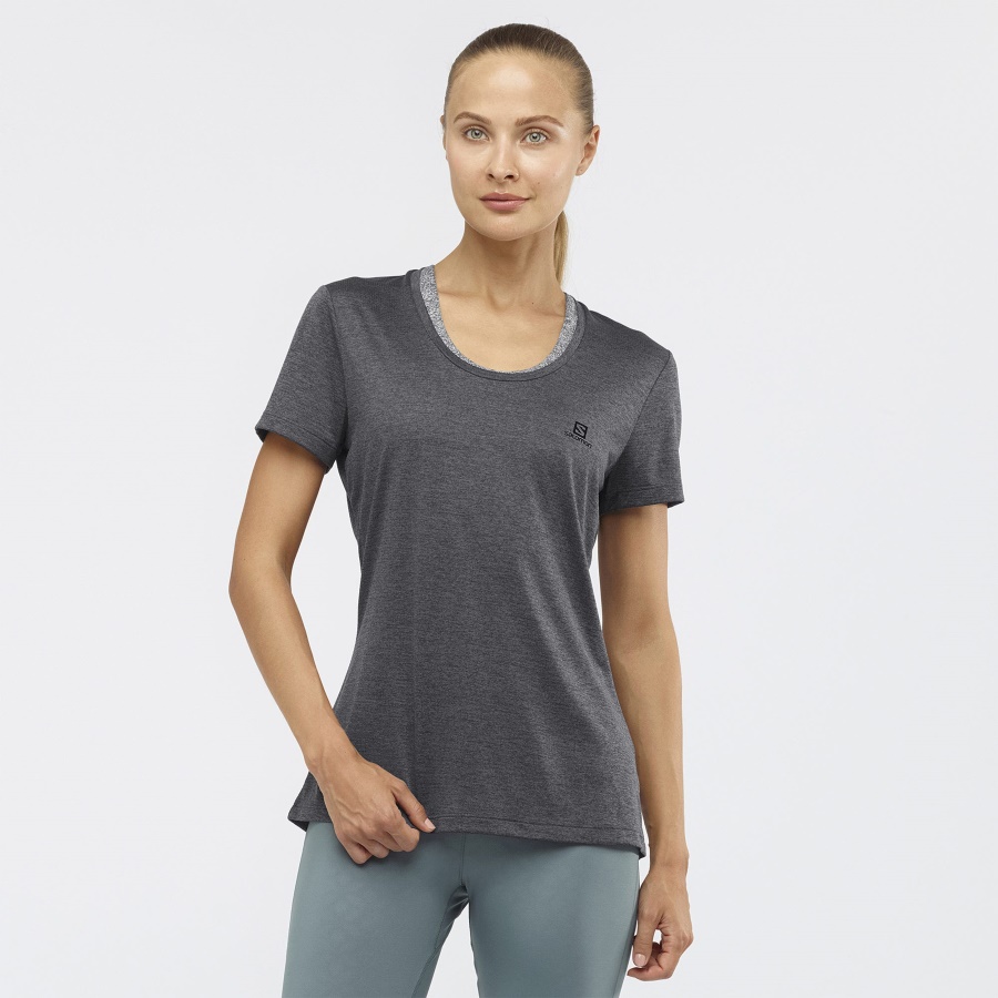 Women's Short Sleeve T-Shirt Agile Ebony-Black-Heather