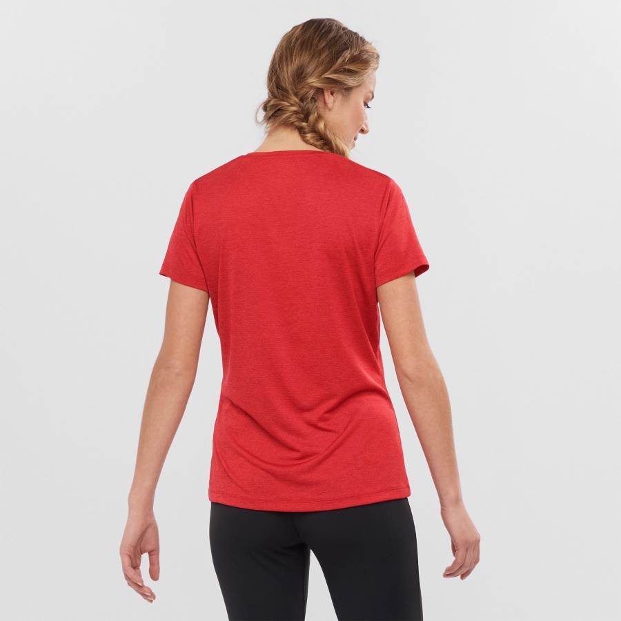 Women's Short Sleeve T-Shirt Agile Red Chili-Heather-Scarlet