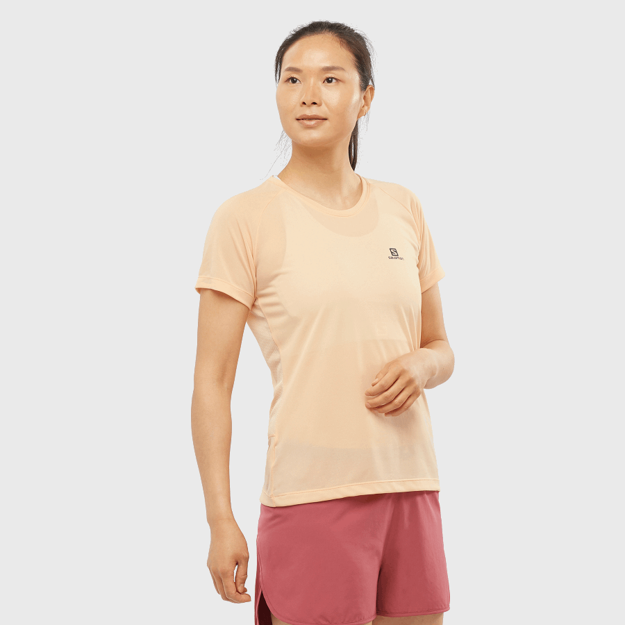 Women's Short Sleeve T-Shirt Cross Rebel Apricot Ice