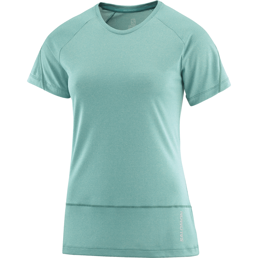 Women's Short Sleeve T-Shirt Cross Run Pacific-Heather
